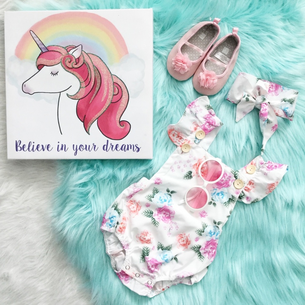 Floral baby romper